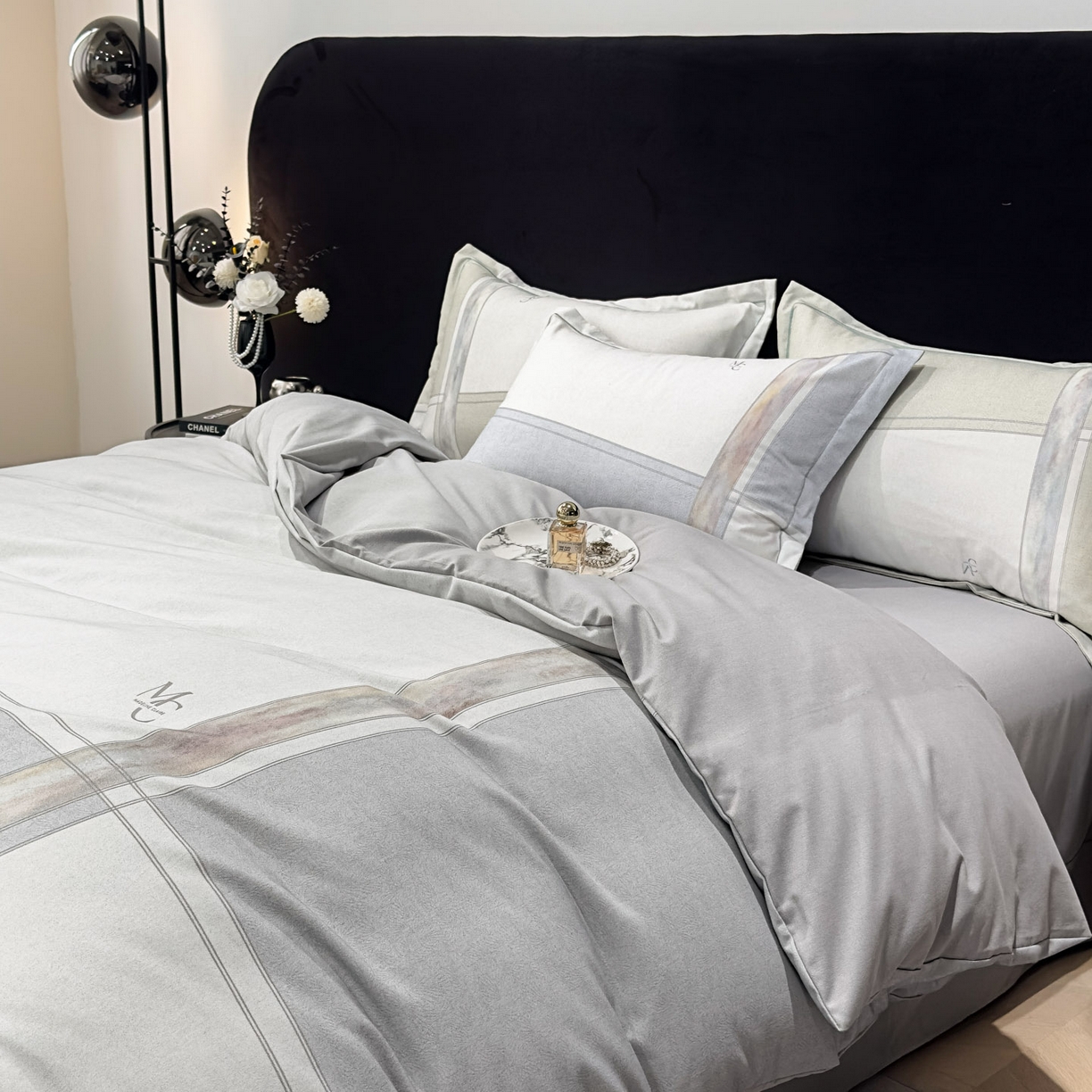 91家纺网 家纺一手货源 找家纺 喜四方 2025新款加厚全棉大版印花四件套 周末限定-灰