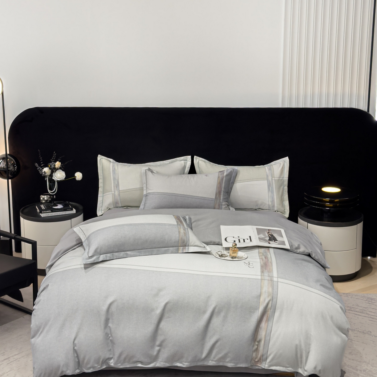 91家纺网 家纺一手货源 找家纺 喜四方 2025新款加厚全棉大版印花四件套 周末限定-灰