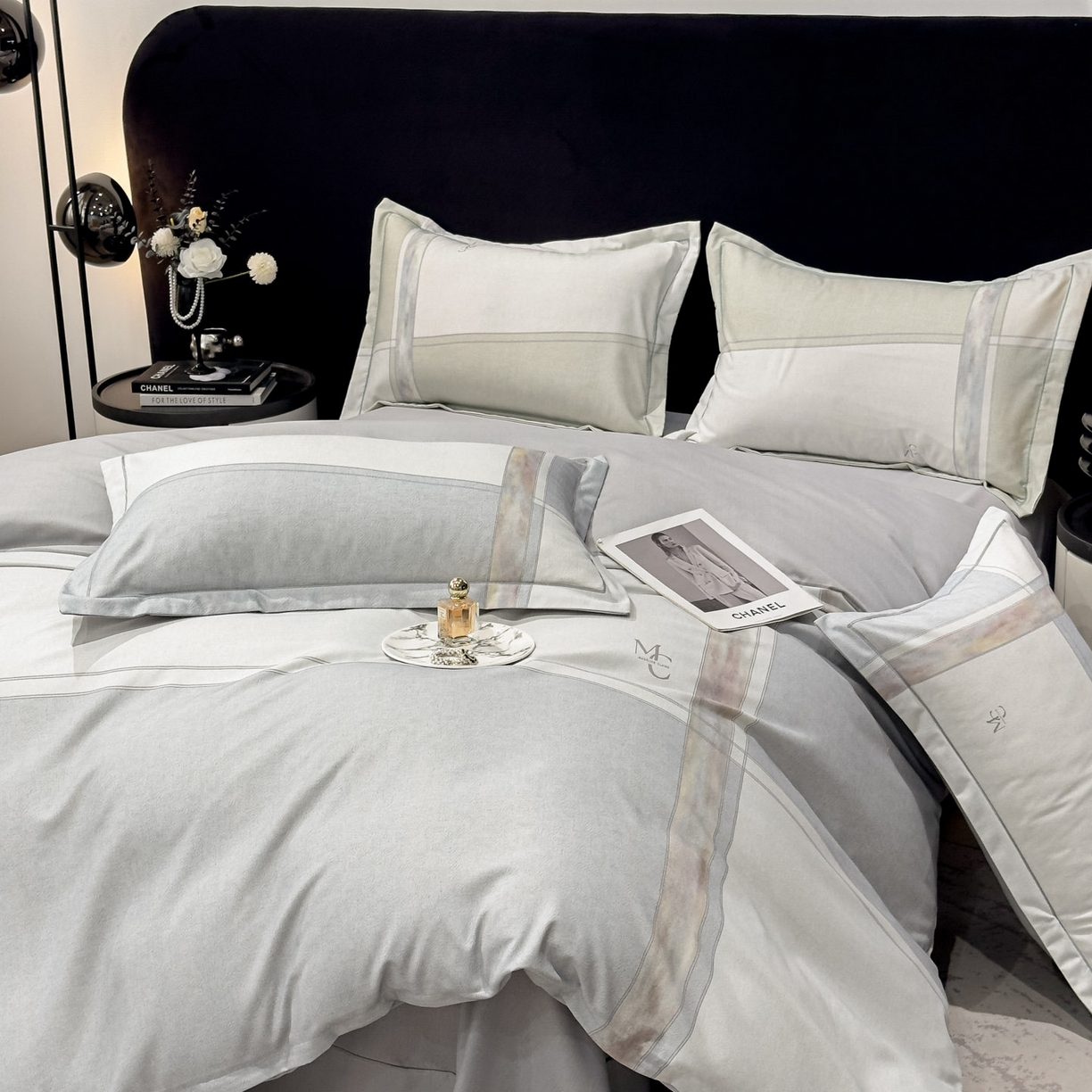 91家纺网 家纺一手货源 找家纺 喜四方 2025新款加厚全棉大版印花四件套 周末限定-灰