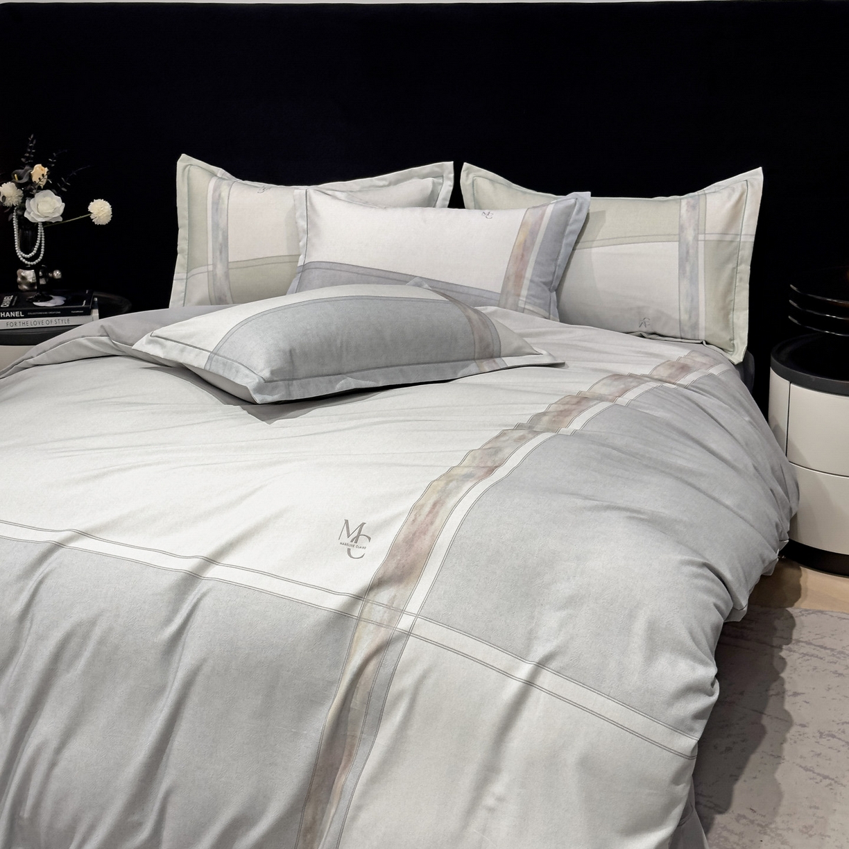 91家纺网 家纺一手货源 找家纺 喜四方 2025新款加厚全棉大版印花四件套 周末限定-灰