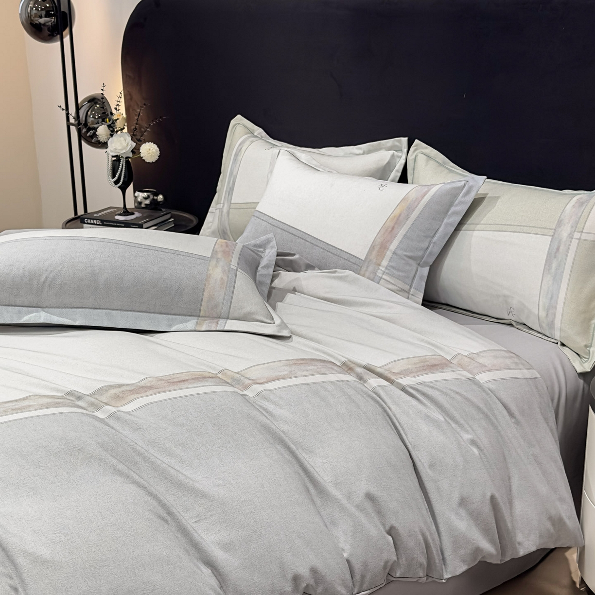 91家纺网 家纺一手货源 找家纺 喜四方 2025新款加厚全棉大版印花四件套 周末限定-灰