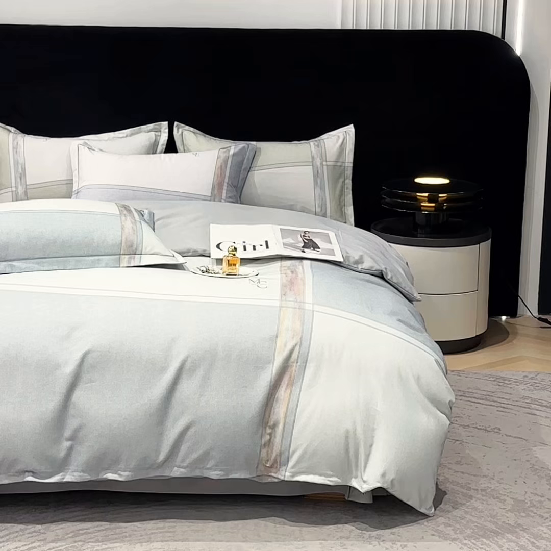 91家纺网 家纺一手货源 找家纺 喜四方 2025新款加厚全棉大版印花四件套 周末限定-灰