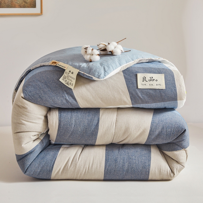 91家纺网 家纺一手货源 找家纺 小叮当家纺仓储工厂店 2025新款棉花被新疆棉花被棉絮春秋被冬被学生单人宿舍棉被褥被子被芯四季 蓝大格