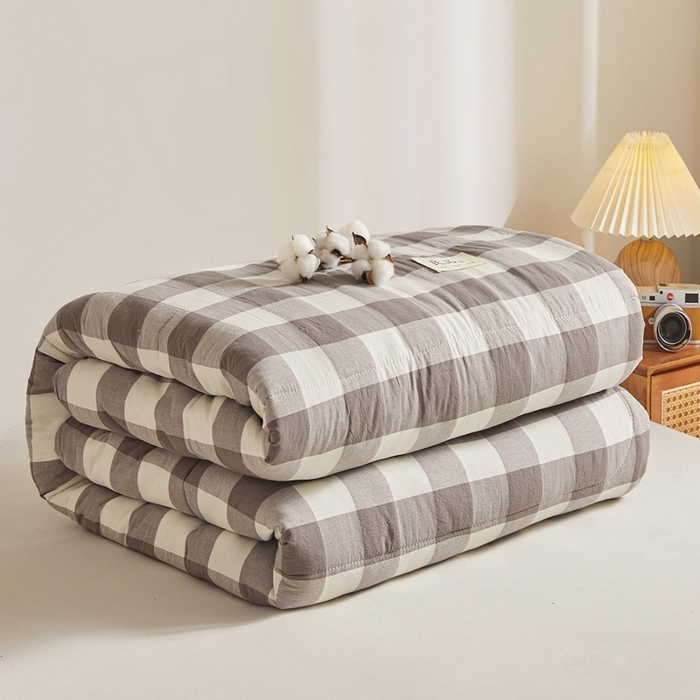 91家纺网 家纺一手货源 找家纺 小叮当家纺仓储工厂店 2025新款棉花被新疆棉花被棉絮春秋被冬被学生单人宿舍棉被褥被子被芯四季 灰中格