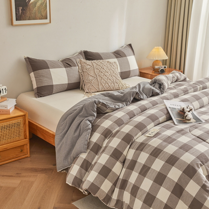 91家纺网 家纺一手货源 找家纺 小叮当家纺仓储工厂店 2025新款棉花被新疆棉花被棉絮春秋被冬被学生单人宿舍棉被褥被子被芯四季 灰中格