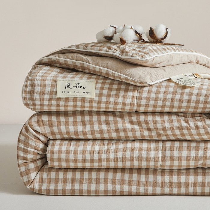 91家纺网 家纺一手货源 找家纺 小叮当家纺仓储工厂店 2025新款棉花被新疆棉花被棉絮春秋被冬被学生单人宿舍棉被褥被子被芯四季 咖小格