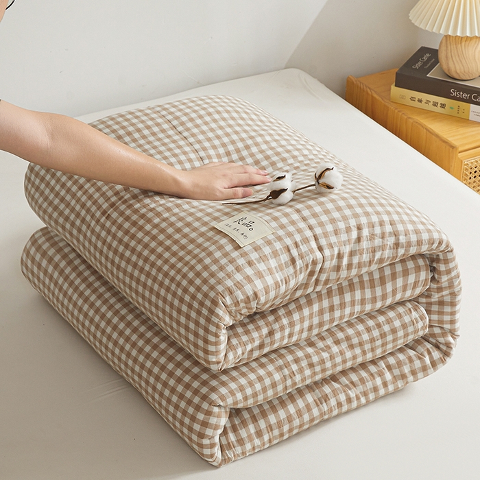 91家纺网 家纺一手货源 找家纺 小叮当家纺仓储工厂店 2025新款棉花被新疆棉花被棉絮春秋被冬被学生单人宿舍棉被褥被子被芯四季 咖小格