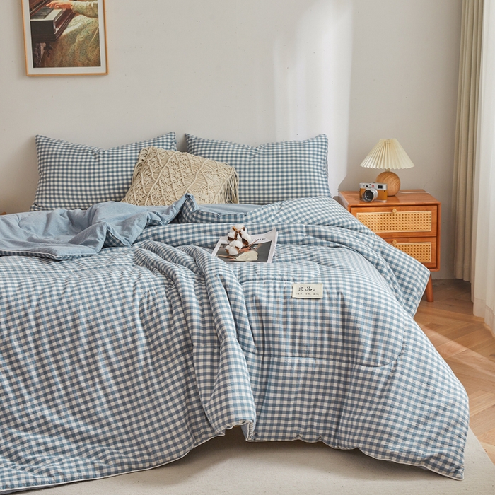 91家纺网 家纺一手货源 找家纺 小叮当家纺仓储工厂店 2025新款棉花被新疆棉花被棉絮春秋被冬被学生单人宿舍棉被褥被子被芯四季 蓝小格