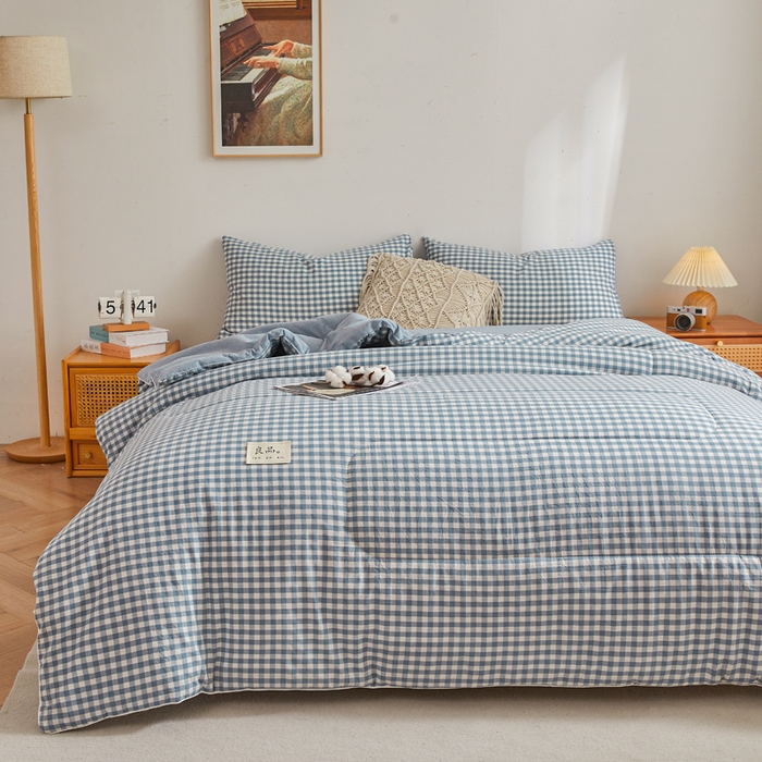 91家纺网 家纺一手货源 找家纺 小叮当家纺仓储工厂店 2025新款棉花被新疆棉花被棉絮春秋被冬被学生单人宿舍棉被褥被子被芯四季 蓝小格