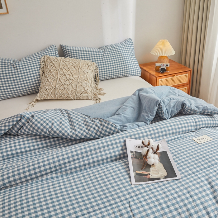 91家纺网 家纺一手货源 找家纺 小叮当家纺仓储工厂店 2025新款棉花被新疆棉花被棉絮春秋被冬被学生单人宿舍棉被褥被子被芯四季 蓝小格