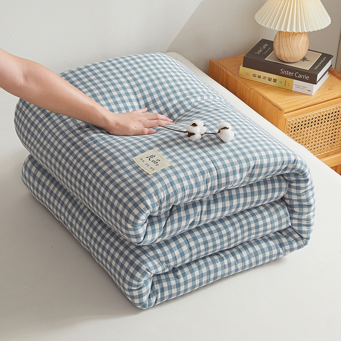 91家纺网 家纺一手货源 找家纺 小叮当家纺仓储工厂店 2025新款棉花被新疆棉花被棉絮春秋被冬被学生单人宿舍棉被褥被子被芯四季 蓝小格