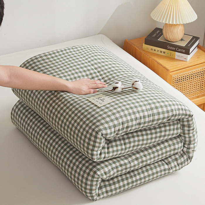 91家纺网 家纺一手货源 找家纺 小叮当家纺仓储工厂店 2025新款棉花被新疆棉花被棉絮春秋被冬被学生单人宿舍棉被褥被子被芯四季 绿小格