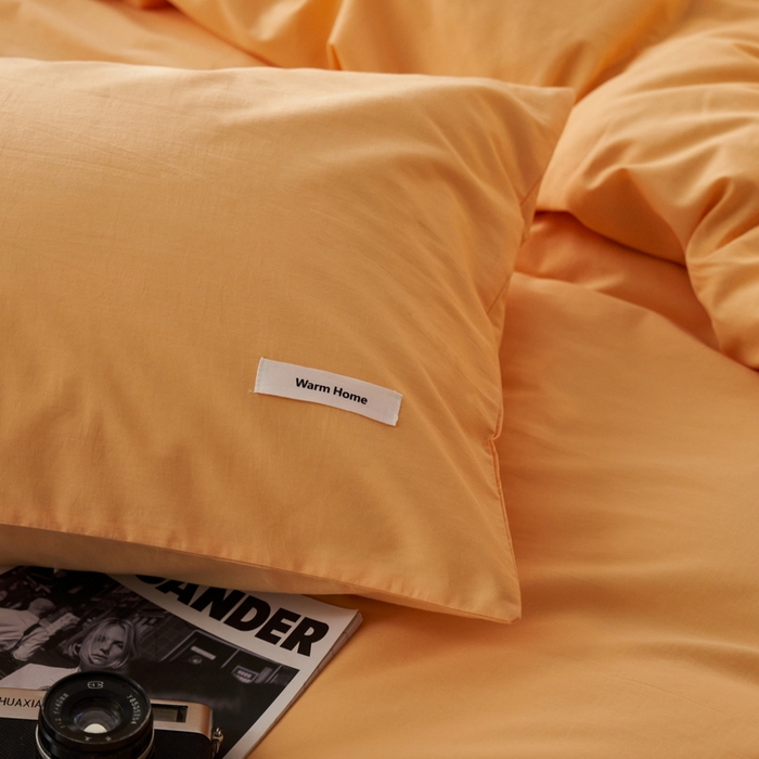 91家纺网 家纺一手货源 找家纺 蓝邻家纺 2025新款A类全棉纯棉水洗棉纯色贴标系列四件套-风格一 小雏菊