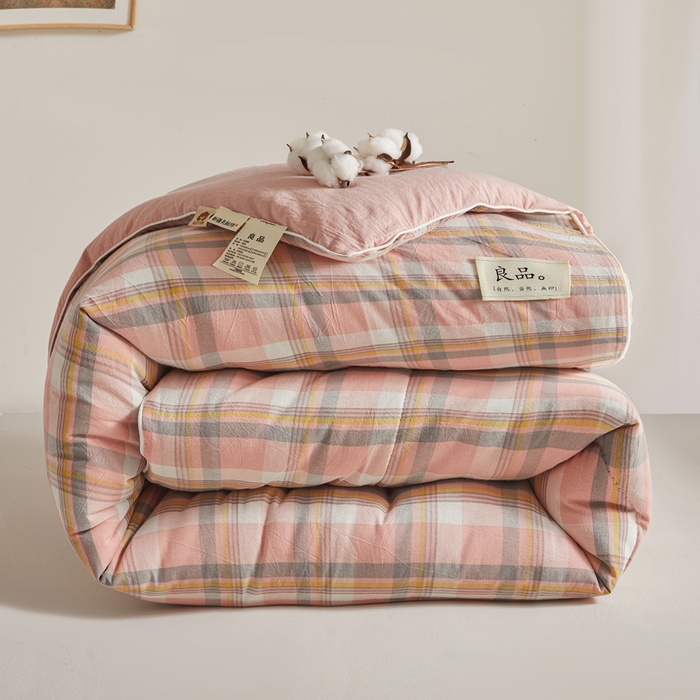 小叮当家纺仓储工厂店 2025新款棉花被新疆棉花被棉絮春秋被冬被学生单人宿舍棉被褥被子被芯四季 温馨格