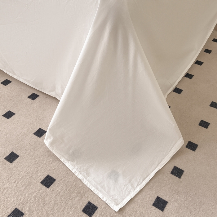 91家纺网 家纺一手货源 找家纺 蓝邻家纺 2025新款A类全棉纯棉水洗棉纯色贴标系列四件套-风格二 贵族白