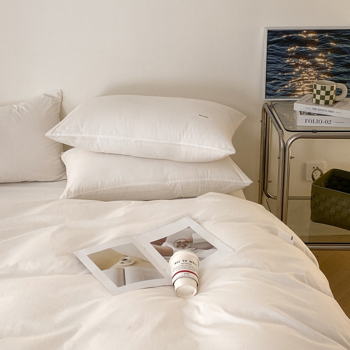 91家纺网 家纺一手货源 找家纺 蓝邻家纺 2025新款A类全棉纯棉水洗棉纯色贴标系列四件套-风格二 贵族白