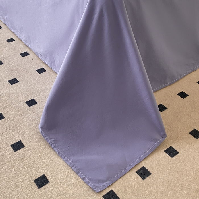 91家纺网 家纺一手货源 找家纺 蓝邻家纺 2025新款A类全棉纯棉水洗棉纯色贴标系列四件套-风格二 优雅紫