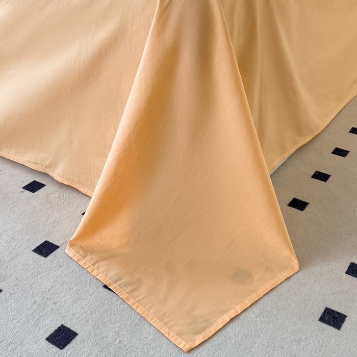 91家纺网 家纺一手货源 找家纺 蓝邻家纺 2025新款A类全棉纯棉水洗棉纯色贴标系列四件套-风格二 小雏菊