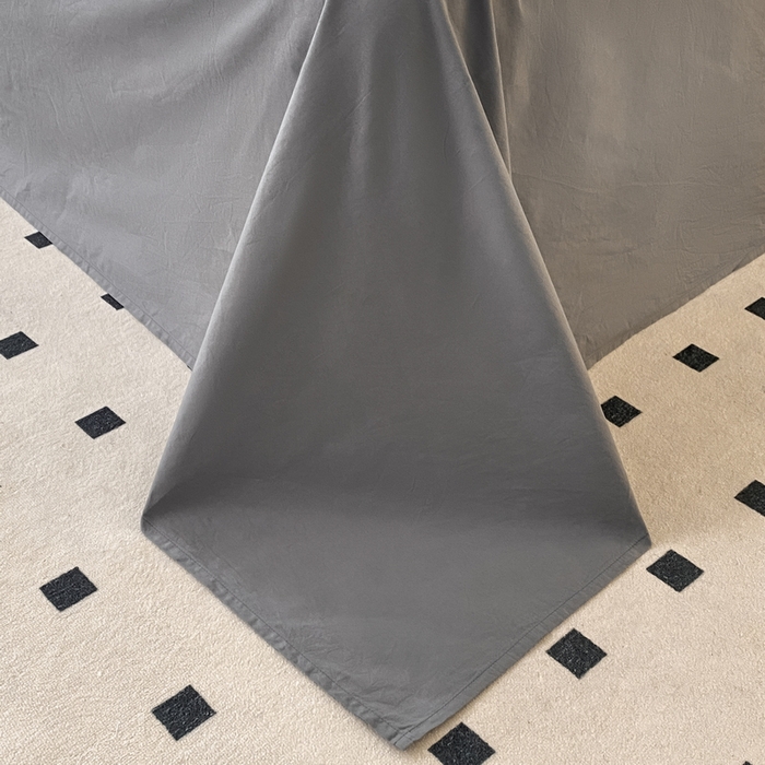 91家纺网 家纺一手货源 找家纺 蓝邻家纺 2025新款A类全棉纯棉水洗棉纯色贴标系列四件套-风格二 星辰灰