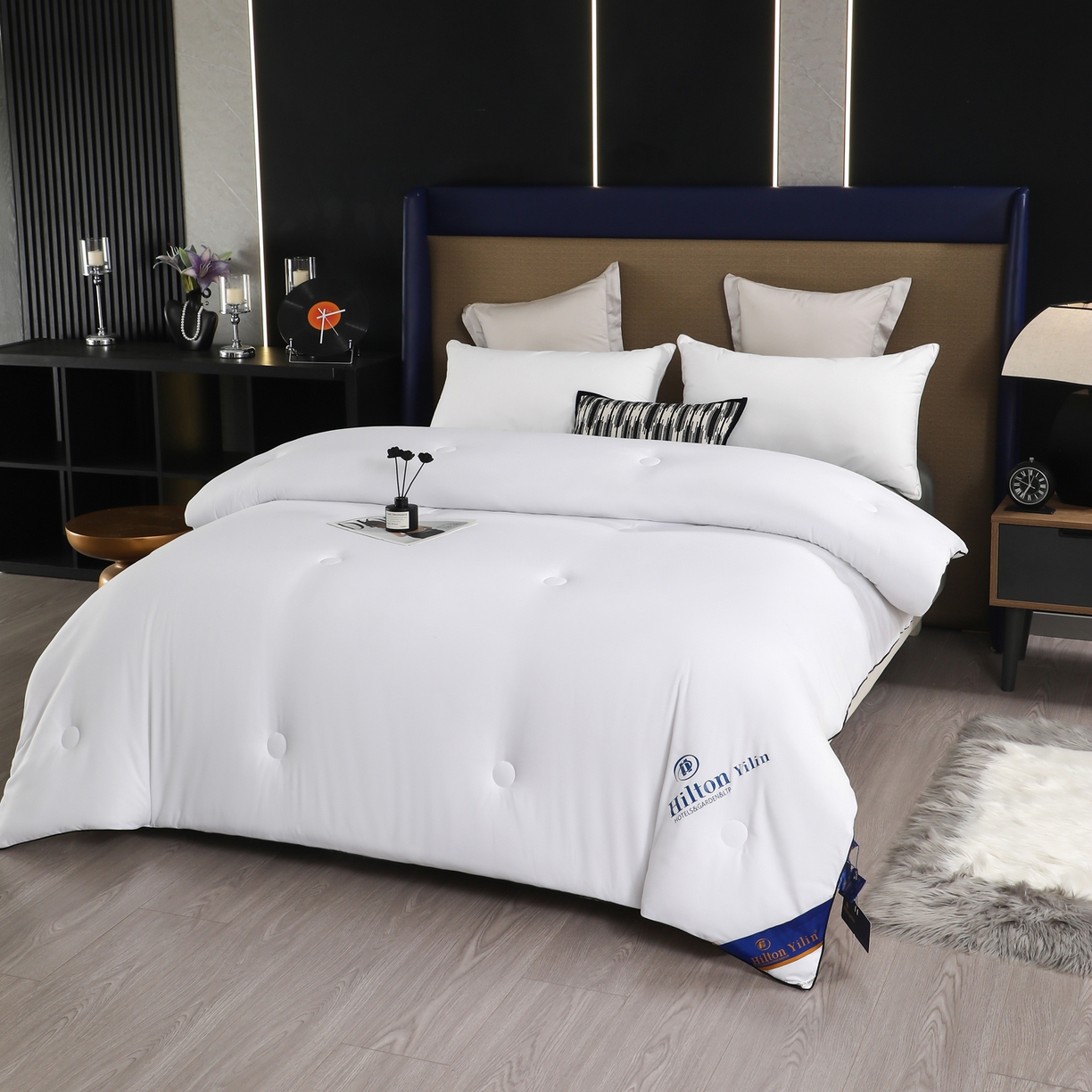 91家纺网 家纺一手货源 找家纺 寝美资家居 2025新款棉丝被子被芯-希尔顿 希尔顿-白色