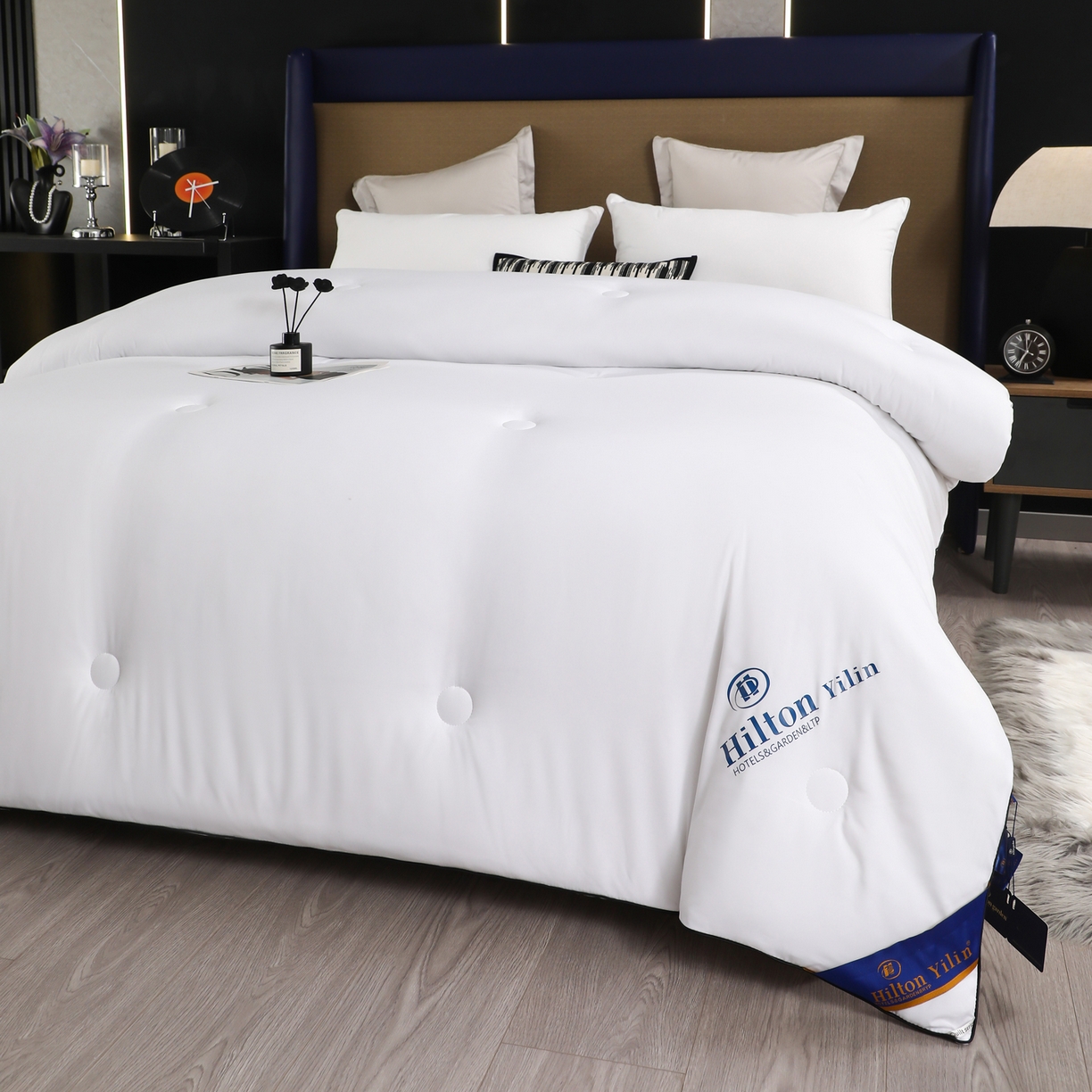 91家纺网 家纺一手货源 找家纺 寝美资家居 2025新款棉丝被子被芯-希尔顿 希尔顿-白色