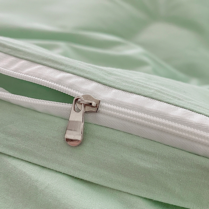 91家纺网 家纺一手货源 找家纺 蓝邻家纺 2025新款A类全棉纯棉水洗棉纯色贴标系列四件套-风格二 丝绒绿