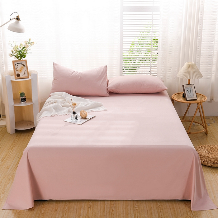 91家纺网 家纺一手货源 找家纺 蓝邻家纺 2025新款全棉纯棉磨毛简约系列单床单 豆沙