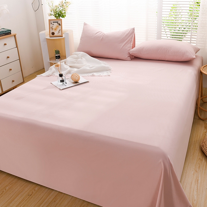 91家纺网 家纺一手货源 找家纺 蓝邻家纺 2025新款全棉纯棉磨毛简约系列单床单 豆沙