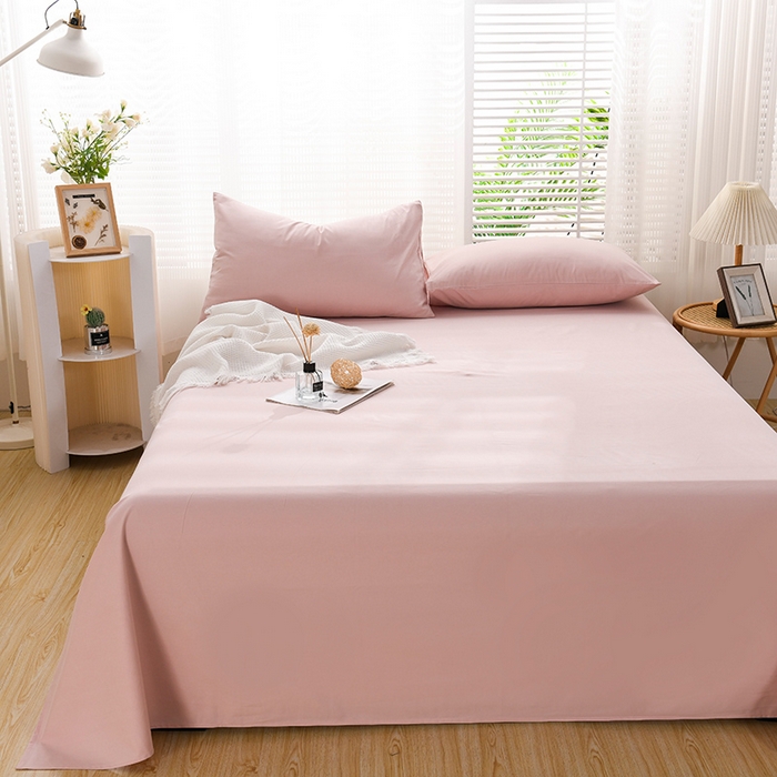 91家纺网 家纺一手货源 找家纺 蓝邻家纺 2025新款全棉纯棉磨毛简约系列单床单 豆沙