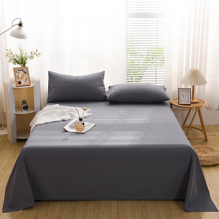 蓝邻家纺 2025新款全棉纯棉磨毛简约系列单床单 蓝莓