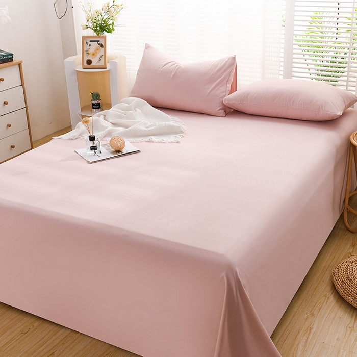 91家纺网 家纺一手货源 找家纺 蓝邻家纺 2025新款全棉纯棉磨毛简约系列单床单 豆沙