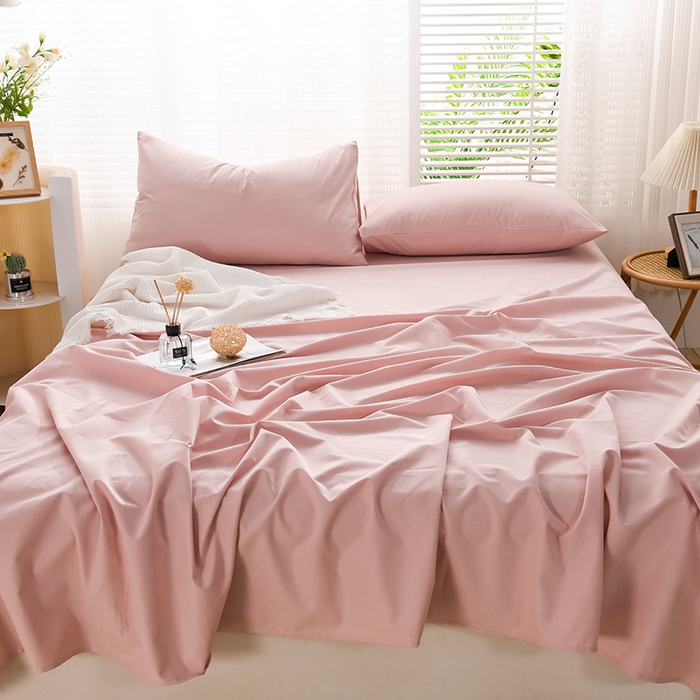 91家纺网 家纺一手货源 找家纺 蓝邻家纺 2025新款全棉纯棉磨毛简约系列单床单 豆沙