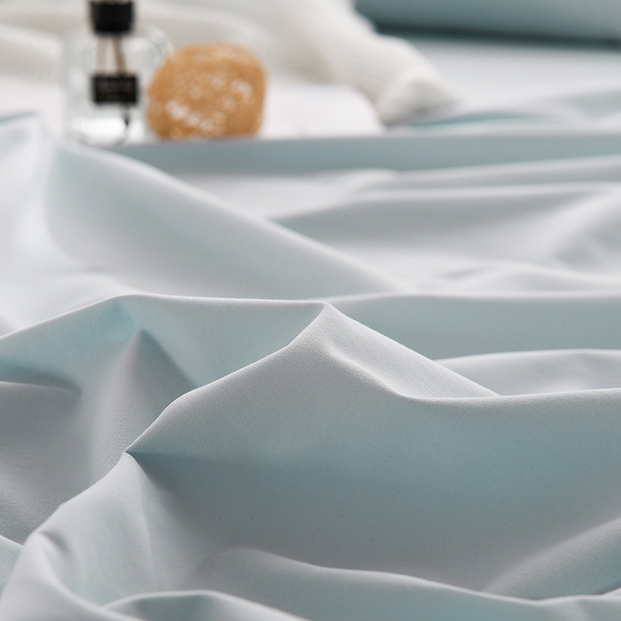 91家纺网 家纺一手货源 找家纺 蓝邻家纺 2025新款全棉纯棉磨毛简约系列单床单 水云蓝