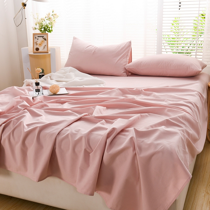 91家纺网 家纺一手货源 找家纺 蓝邻家纺 2025新款全棉纯棉磨毛简约系列单床单 豆沙