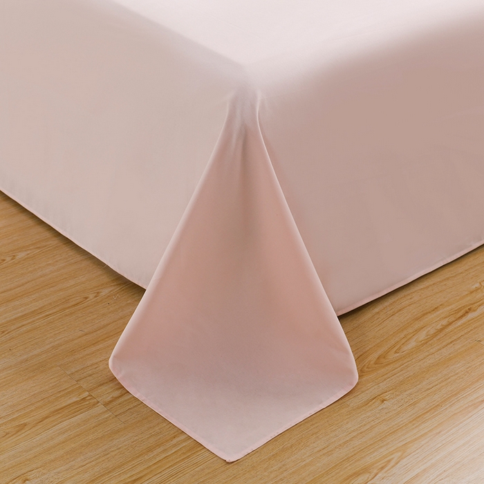 91家纺网 家纺一手货源 找家纺 蓝邻家纺 2025新款全棉纯棉磨毛简约系列单床单 桃花粉