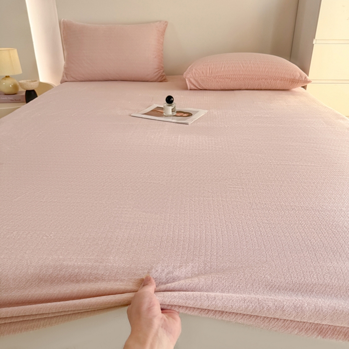 小叮当家纺仓储工厂店 2025新款韩国绒阳离子绒单件床笠单品床笠单床笠 阳离子绒-粉色