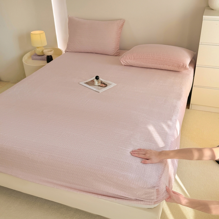 91家纺网 家纺一手货源 找家纺 小叮当家纺仓储工厂店 2025新款韩国绒阳离子绒单件床笠单品床笠单床笠 阳离子绒-粉色
