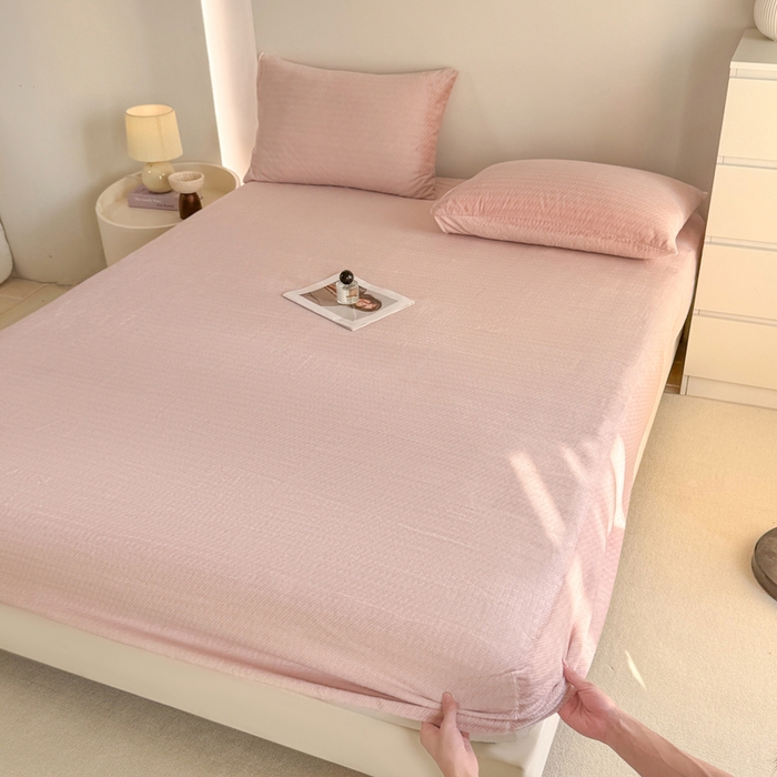 91家纺网 家纺一手货源 找家纺 小叮当家纺仓储工厂店 2025新款韩国绒阳离子绒单件床笠单品床笠单床笠 阳离子绒-粉色
