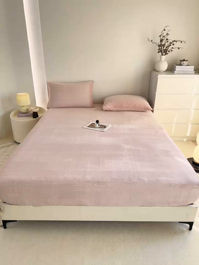 91家纺网 家纺一手货源 找家纺 小叮当家纺仓储工厂店 2025新款韩国绒阳离子绒单件床笠单品床笠单床笠 阳离子绒-粉色