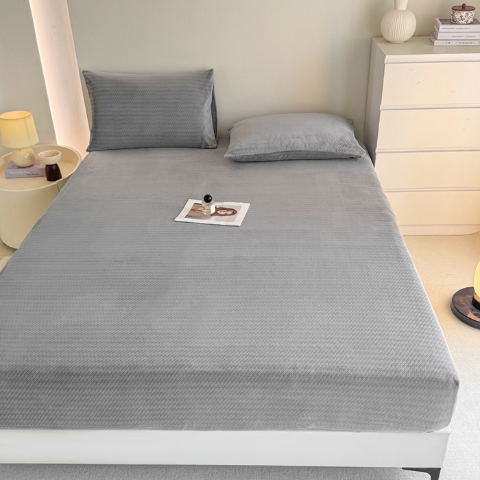 91家纺网 家纺一手货源 找家纺 小叮当家纺仓储工厂店 2025新款韩国绒阳离子绒单件床笠单品床笠单床笠 阳离子绒-灰色