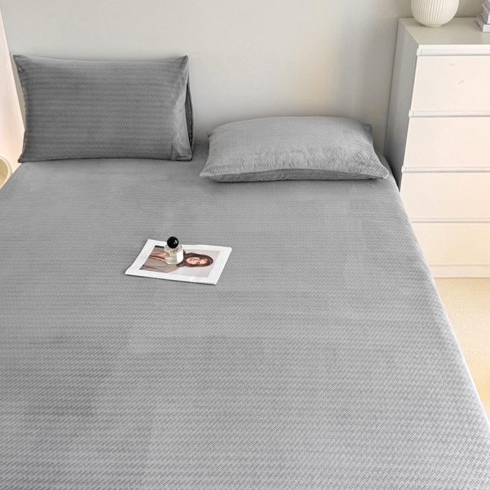 91家纺网 家纺一手货源 找家纺 小叮当家纺仓储工厂店 2025新款韩国绒阳离子绒单件床笠单品床笠单床笠 阳离子绒-灰色