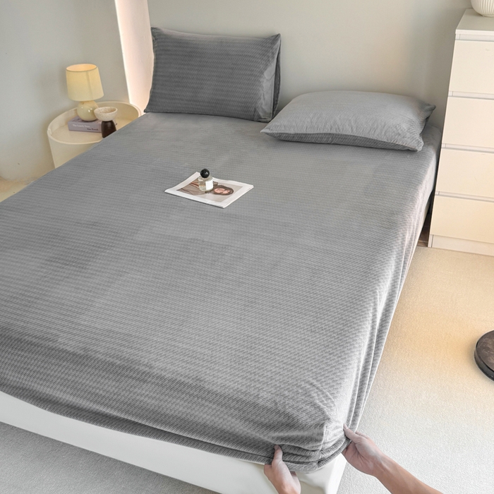 91家纺网 家纺一手货源 找家纺 小叮当家纺仓储工厂店 2025新款韩国绒阳离子绒单件床笠单品床笠单床笠 阳离子绒-灰色