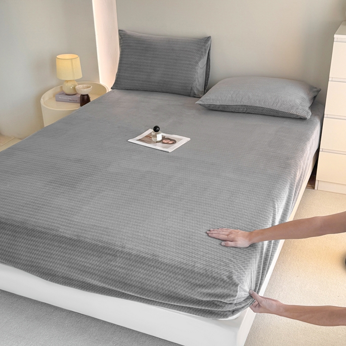 91家纺网 家纺一手货源 找家纺 小叮当家纺仓储工厂店 2025新款韩国绒阳离子绒单件床笠单品床笠单床笠 阳离子绒-灰色