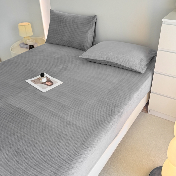 91家纺网 家纺一手货源 找家纺 小叮当家纺仓储工厂店 2025新款韩国绒阳离子绒单件床笠单品床笠单床笠 阳离子绒-灰色