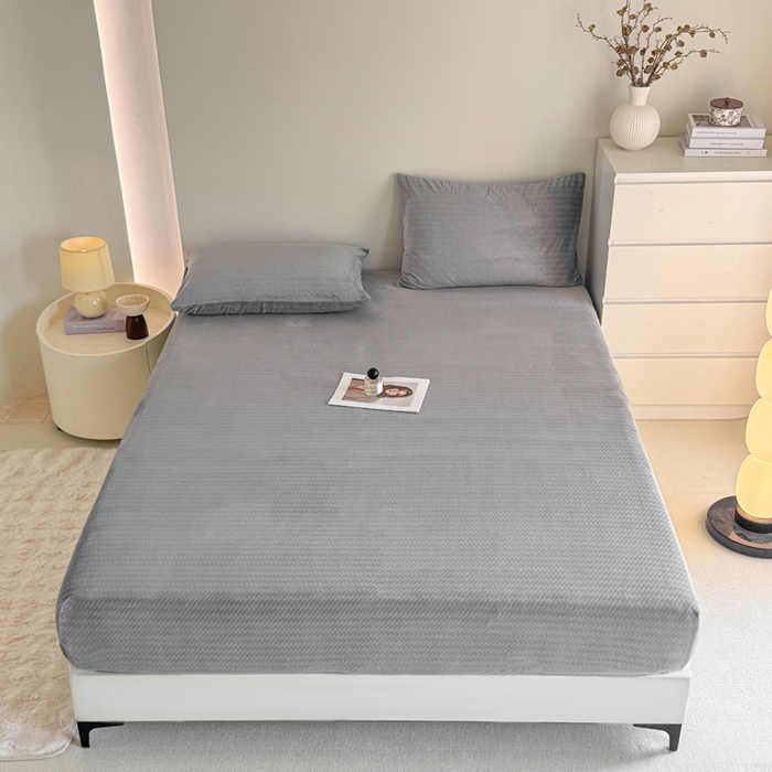 91家纺网 家纺一手货源 找家纺 小叮当家纺仓储工厂店 2025新款韩国绒阳离子绒单件床笠单品床笠单床笠 阳离子绒-灰色