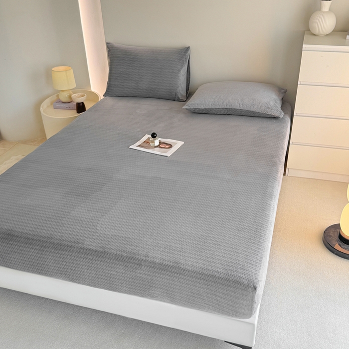 91家纺网 家纺一手货源 找家纺 小叮当家纺仓储工厂店 2025新款韩国绒阳离子绒单件床笠单品床笠单床笠 阳离子绒-灰色