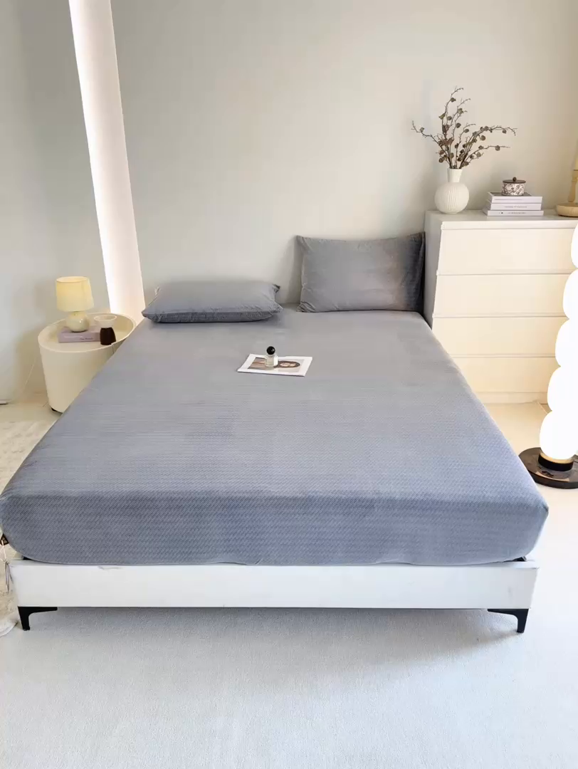 91家纺网 家纺一手货源 找家纺 小叮当家纺仓储工厂店 2025新款韩国绒阳离子绒单件床笠单品床笠单床笠 阳离子绒-灰色