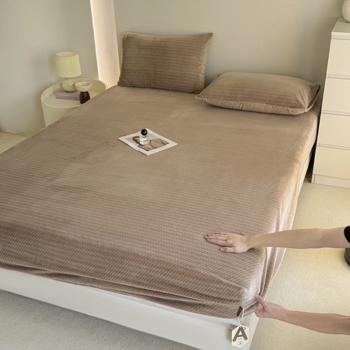 91家纺网 家纺一手货源 找家纺 小叮当家纺仓储工厂店 2025新款韩国绒阳离子绒单件床笠单品床笠单床笠 阳离子绒-卡其