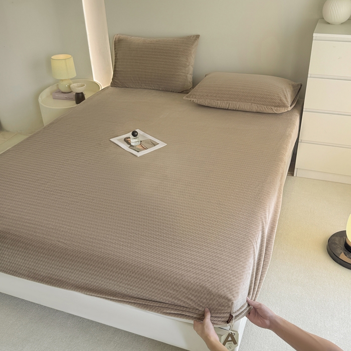 91家纺网 家纺一手货源 找家纺 小叮当家纺仓储工厂店 2025新款韩国绒阳离子绒单件床笠单品床笠单床笠 阳离子绒-卡其