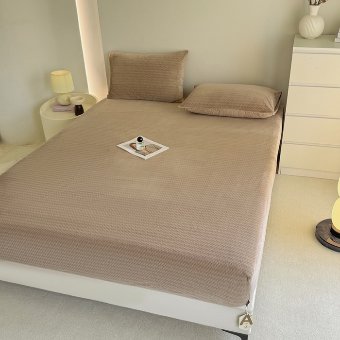 91家纺网 家纺一手货源 找家纺 小叮当家纺仓储工厂店 2025新款韩国绒阳离子绒单件床笠单品床笠单床笠 阳离子绒-卡其